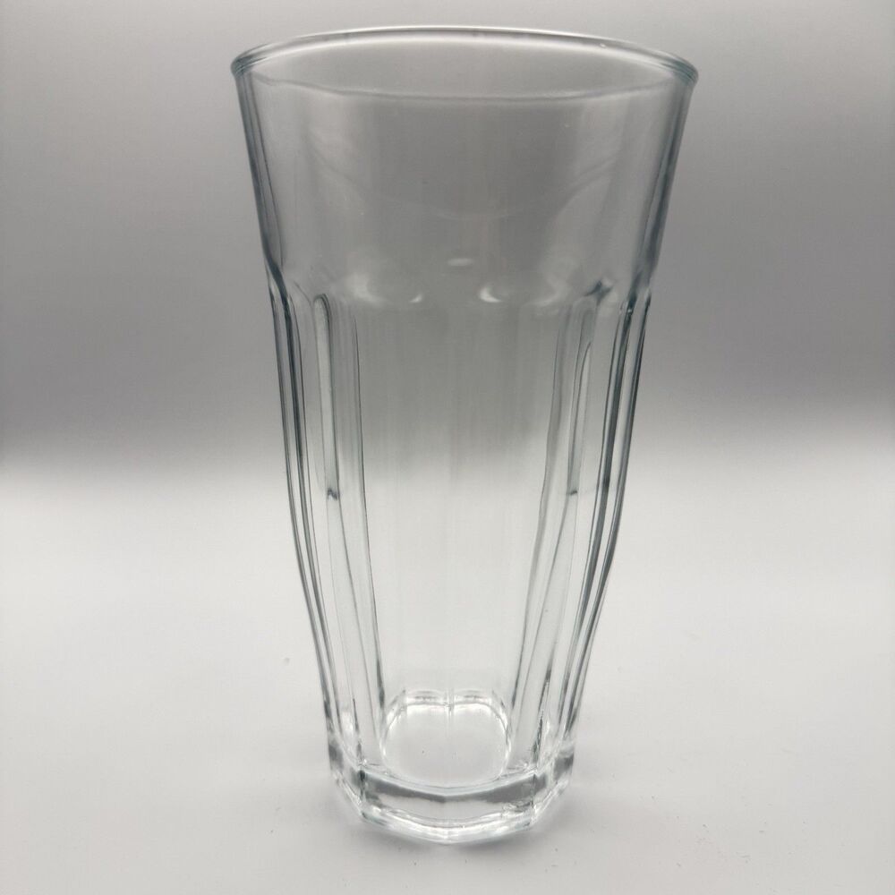 Vintage KIG Indonesia 6" Clear Glass Fluted Tumbler 14 oz Heavy Glass Highball